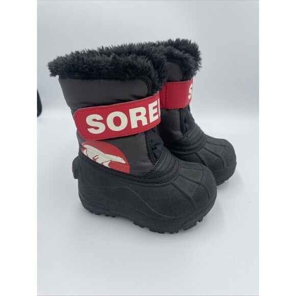 Sorel Snow Commander Waterproof Boot Black Size 6 little kid Toddler EUC - Picture 1 of 7